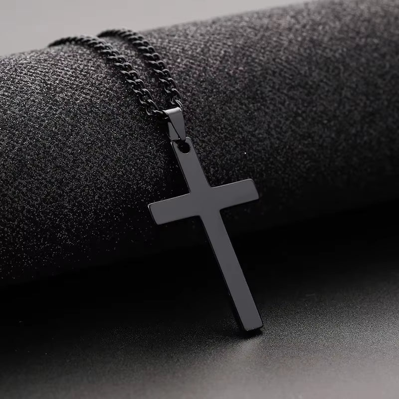 Fast and Furious 7 Moive Cross Pendant Necklace for Men Women Stainless Steel Crystal Jesus Cross Tourette Choker Jewelry Gift