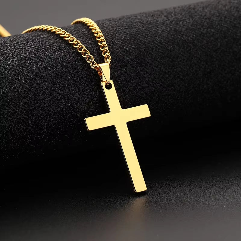 Fast and Furious 7 Moive Cross Pendant Necklace for Men Women Stainless Steel Crystal Jesus Cross Tourette Choker Jewelry Gift